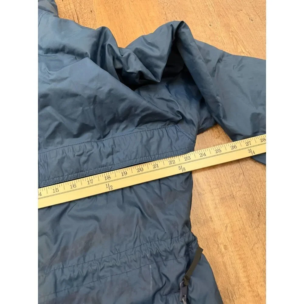 Vtg Helly Hansen Packable Rain Jacket Blue Hooded Full Zip Pockets Men's M *Read